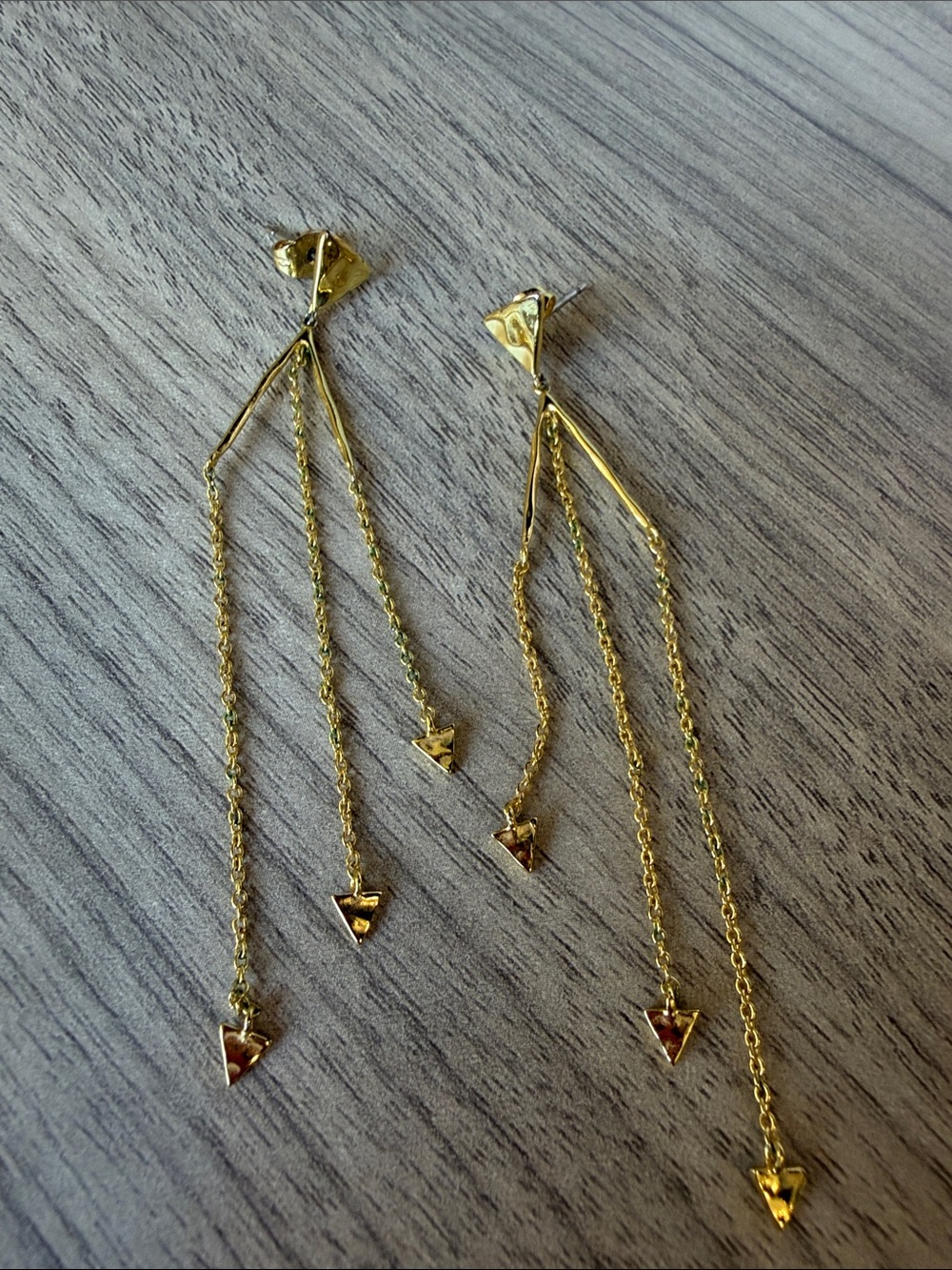 Gorjana Gold Triangle Chain Drop Earrings